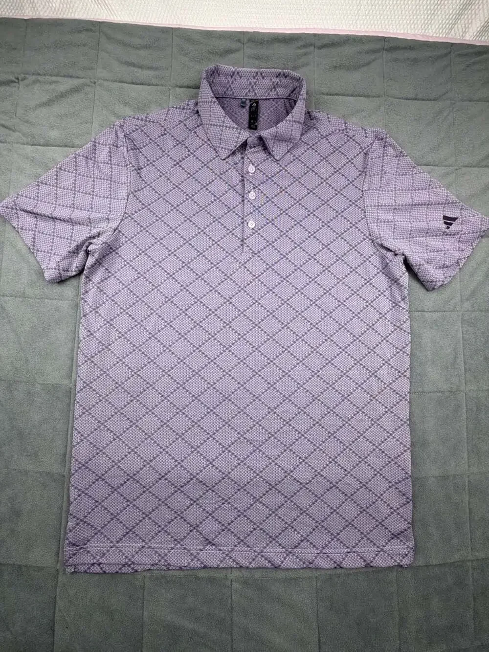 Adidas Ultimate365 Hounds Jacquard Golf Polo Purple Medium